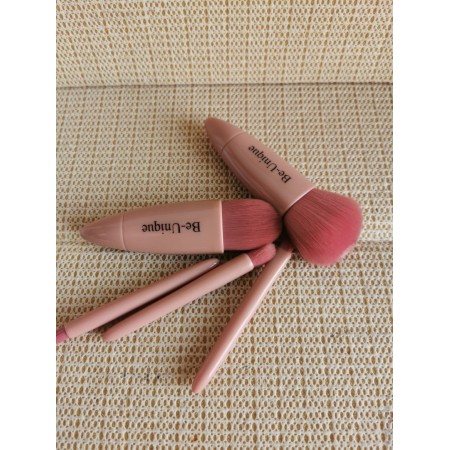 Be-Unique Makeup Brushes Foundation Brush& Concealer Brush& Blusher Brush Face Kabuki Blush Bronzer Travel Buffing Stippling Contour Liquid Blending Makeup brush 5 Piece Set